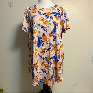 Reb and J pink and blue floral knit top